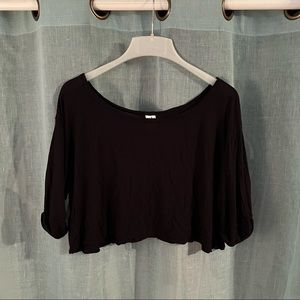 Flowy black crop top